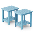 Yefu Small Table Set Of 2 Side Tables Outdoor Coffee Table For Patio Living Room Bedroom(Blue, Double Layer)