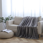 Sochow Flannel Fleece Blanket Throw Size, All Season Lightweight Super Soft Cozy Blanket For Bed Or Couch, Grey, 50X60 Inches