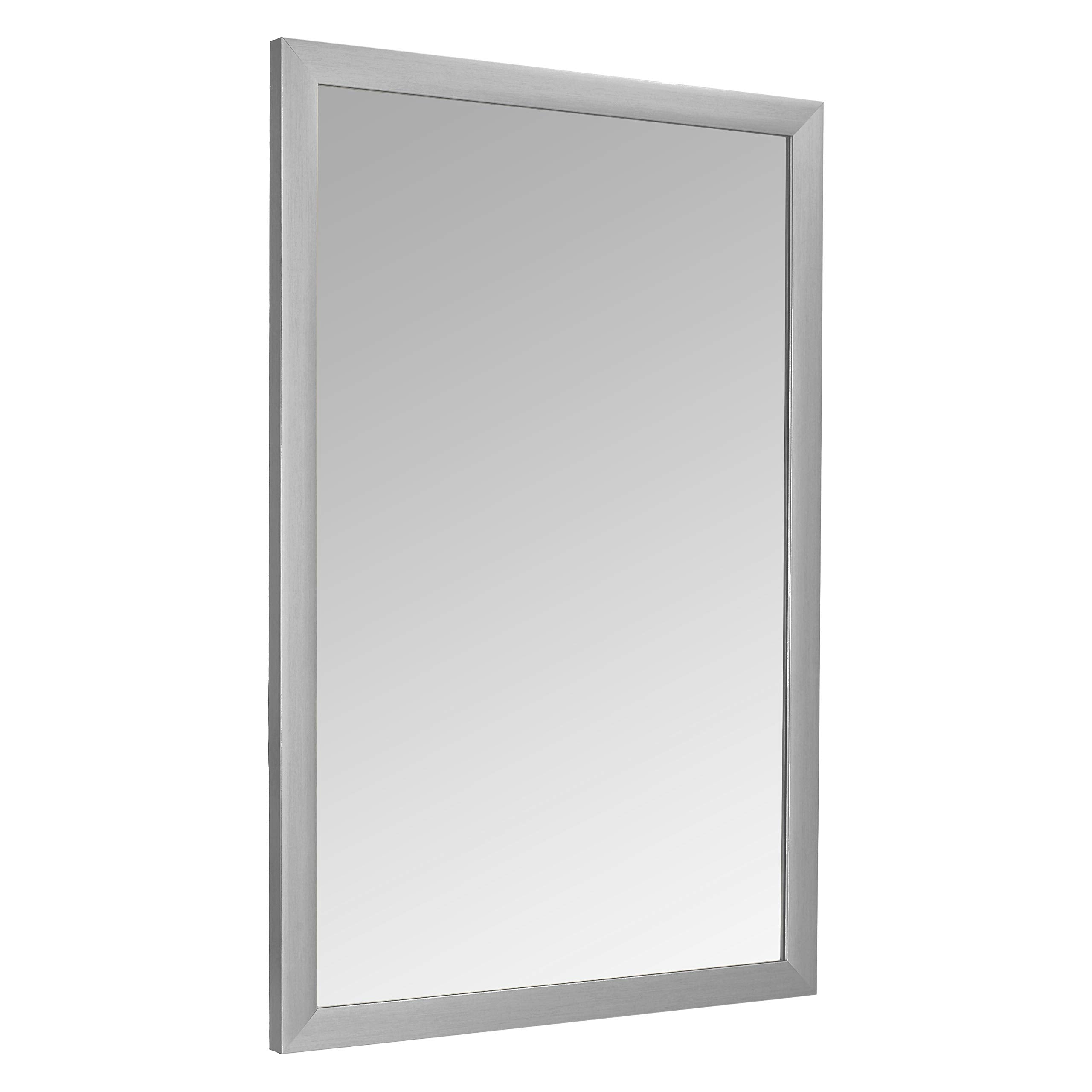 Amazon Basics Rectangular Wall Mount Mirror 24 x 36, Standard Trim, Nickel