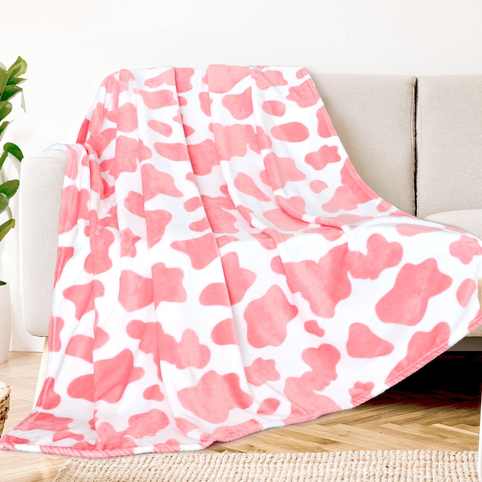 Kivee Fleece Blanket Twin Bed Warm Blanket Pink Cozy Blanket Fuzzy