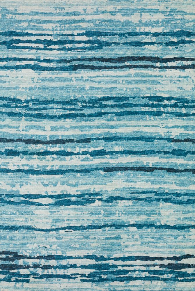 Dalyn Rugs Brisbane Br4 Destressed Striped Sky 3' X 5'