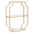 Kate and Laurel Ciel Glam Geometric Wall Shelf, 18 x 24, Gold, Decorative Shelves for Storage and Display