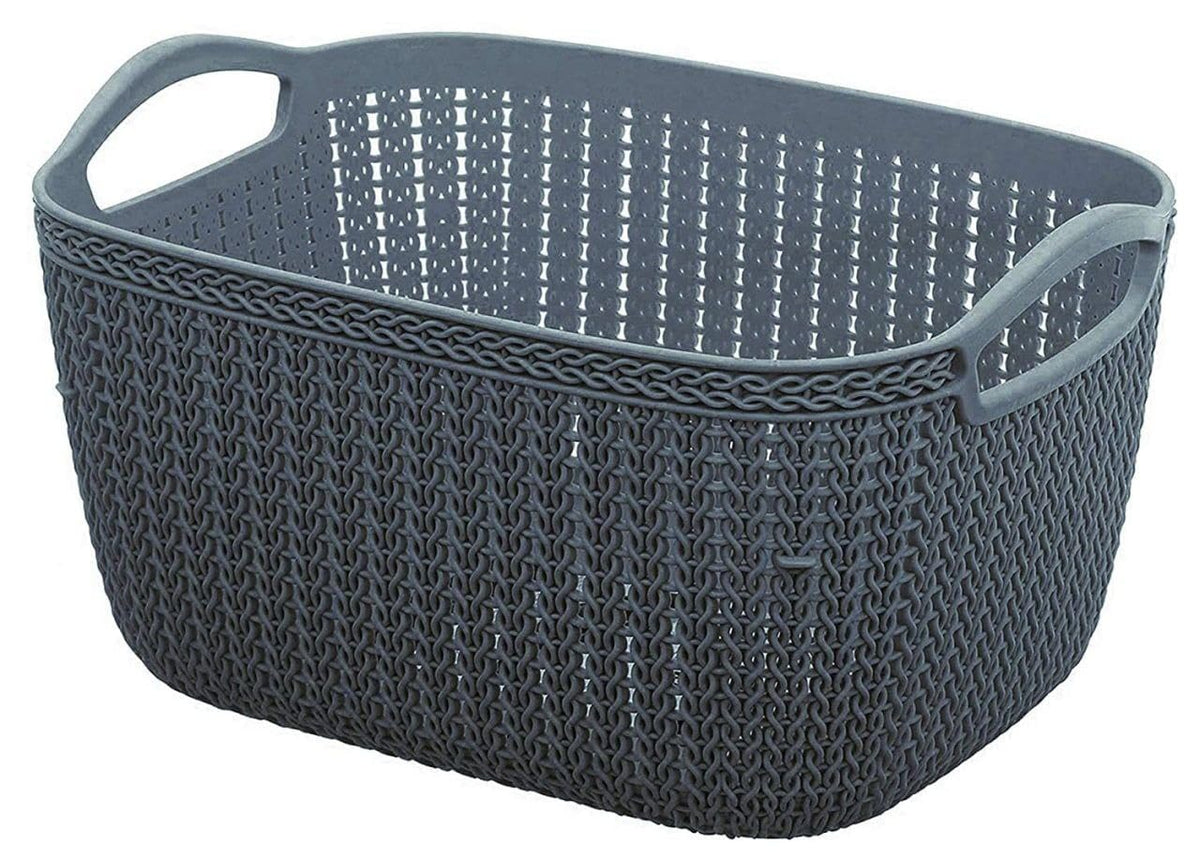 Utensilbay Plastic Multipurpose Storage Basket With Handles, Mesh Organizer Bin For Home, Kitchen, Bathroom & Laundry, Ideal For