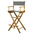 Casual Home 30 Directors Chair Natural Frame-with Grey Canvas, Bar Height