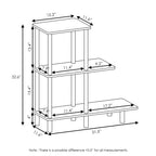 Furinno Turn-N-Tube 3-Tier Sofa Side Table Tall, Espresso/Black
