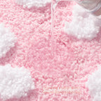 Qjhomo Toilet Rugs U Shaped, Pink Toilet Mat Cute Daisy Contour Bath Rug, Thick Soft Machine Washable Toilet Carpet, Non Slip Ba