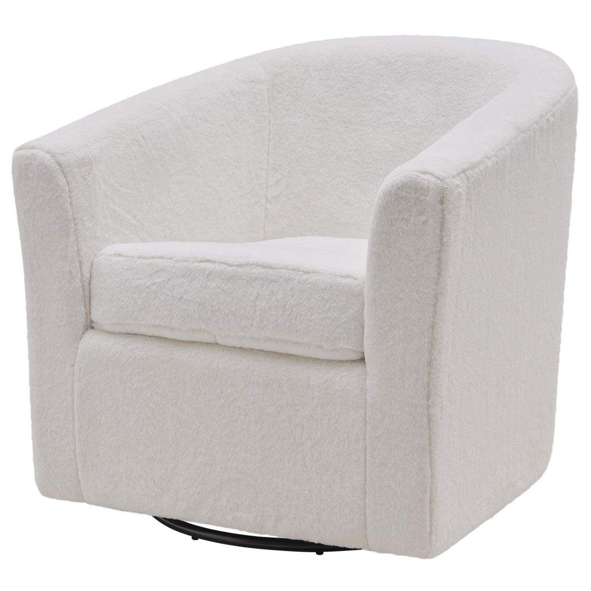 New Pacific Direct Hayden 17.5 Inch  Fabric Swivel Chair In Fleece White