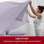 Mellanni Full Sheets Set - 4 Pc Iconic Collection Bedding Sheets & Pillowcases - Hotel Luxury, Extra Soft, Cooling Bed Sheets -