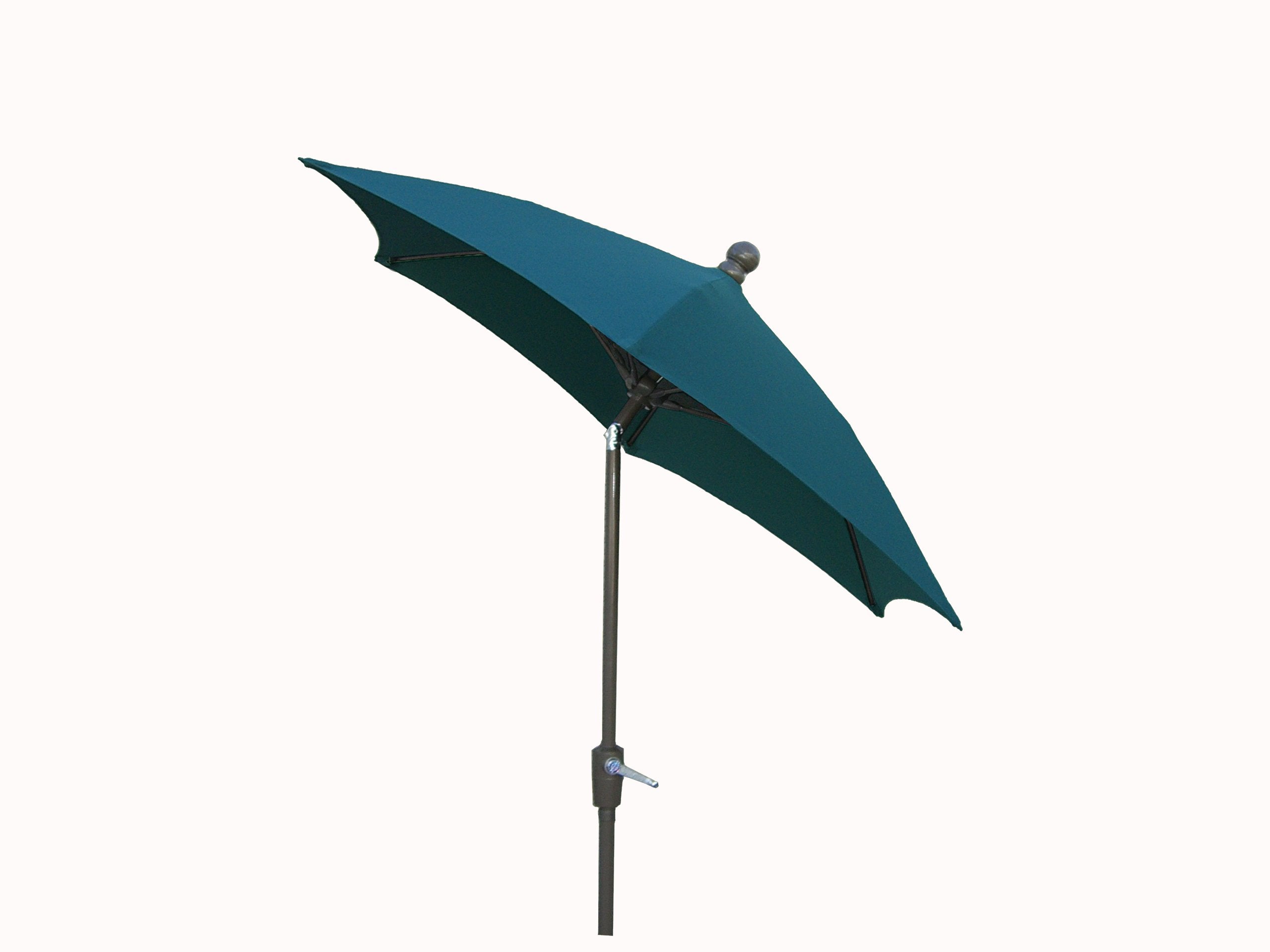 FiberBuilt Umbrellas Patio Umbrella with Push-Button Tilt, 7.5 Foot Forest Green Canopy and Champagne Bronze Pole