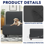Purefit 100% Dual Waterproof Futon Cover, Waterproof Couch Cover For Futon - Stretch Non Slip Fleece Sofa Covers Washable, Leakproof Furniture Protector For Kids, Pets, Dog (Futon, Dark Gray)