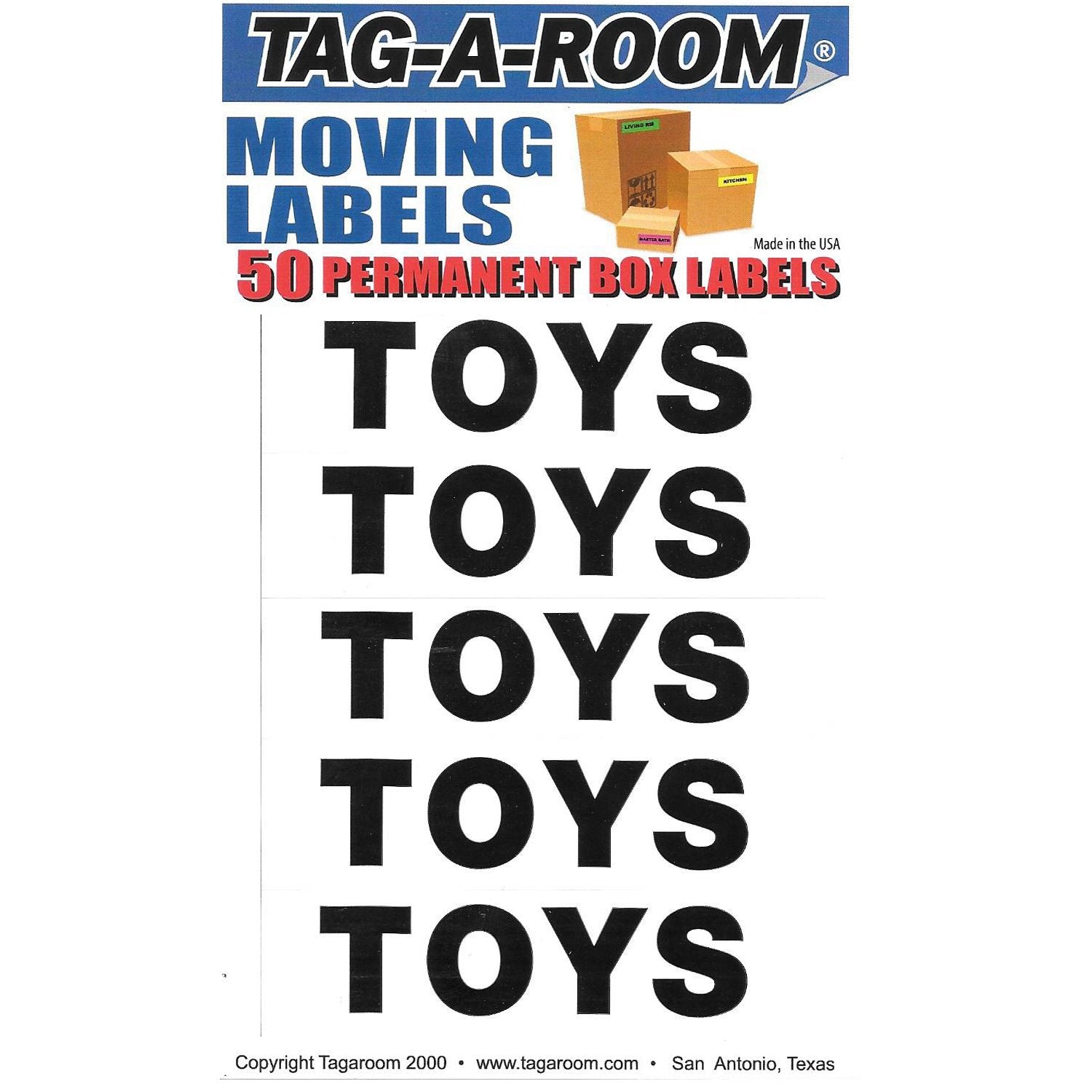 Tag-A-Room Box Content Moving Label (Toys)