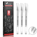 Silver Pens, 3Pack,0.8Mm Extra Fine Point, Silver Gel Pens For Artists, Silver Gel Pen, Silver Ink Pen, Silver Pens For Black Pa
