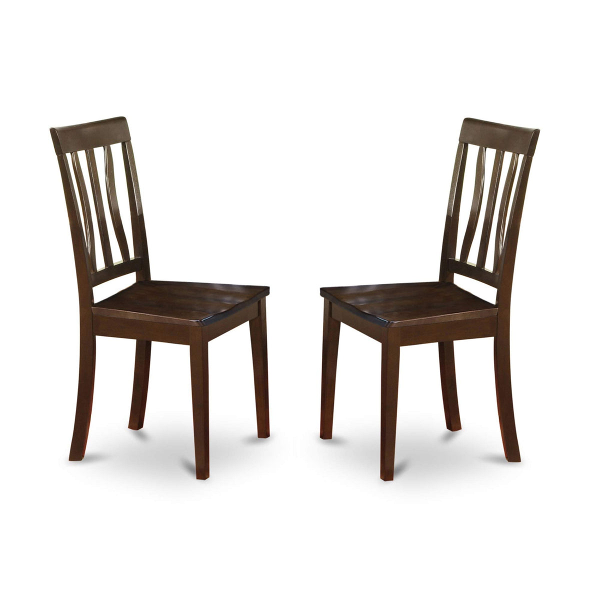 East West Furniture LYAN6-CAP-W Lynfield 6 Piece Set Contains a Rectangle Dining Room Table with Butterfly Leaf and 4 Wooden Seat Chairs with a Bench, 36x66 Inch, Cappuccino