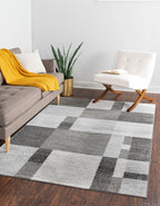 Unique Loom Autumn Collection Area Rug - Providence (5' 3'' x 8' Rectangle, Gray/ Ivory)