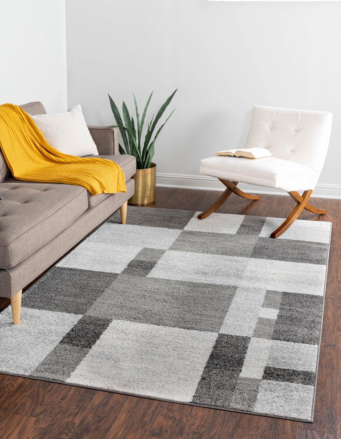 Unique Loom Autumn Collection Area Rug - Providence (5' 3'' x 8' Rectangle, Gray/ Ivory)