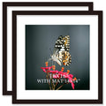 VITOIVE 18x18 Frame Black With Mat 14x14 Solid Wood Picture Frames Wall Mounting (2 pack, 18x18 Inch)