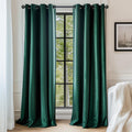 Lazzzy Blackout Velvet Curtains Green Thermal Insulated Curtains 96 Inch Long Drapes For Bedroom Living Room Darkening Window Treatments Grommet Living Room Curtains Set Of 2 Panels Emerald Green