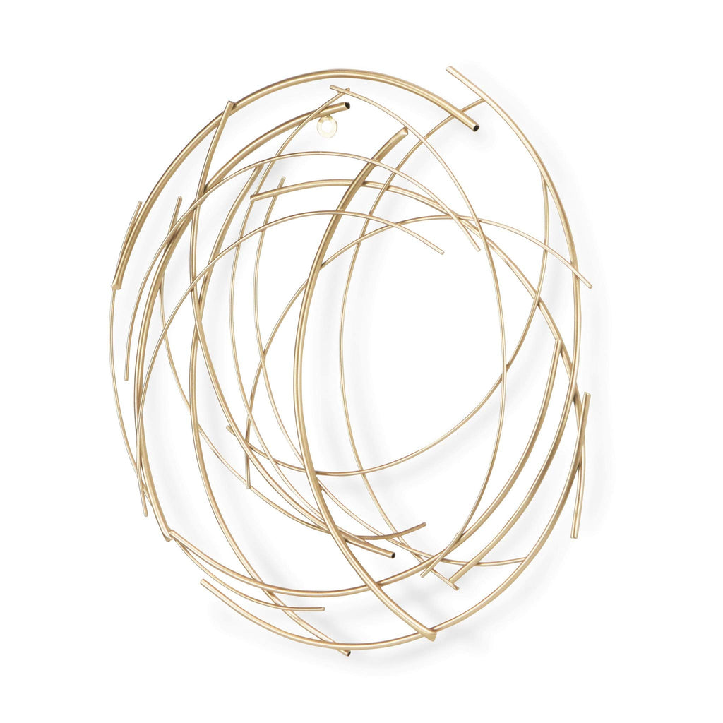 HomeRoots 26' Gold Metal Abstract Round Hanging Wall Art Decor