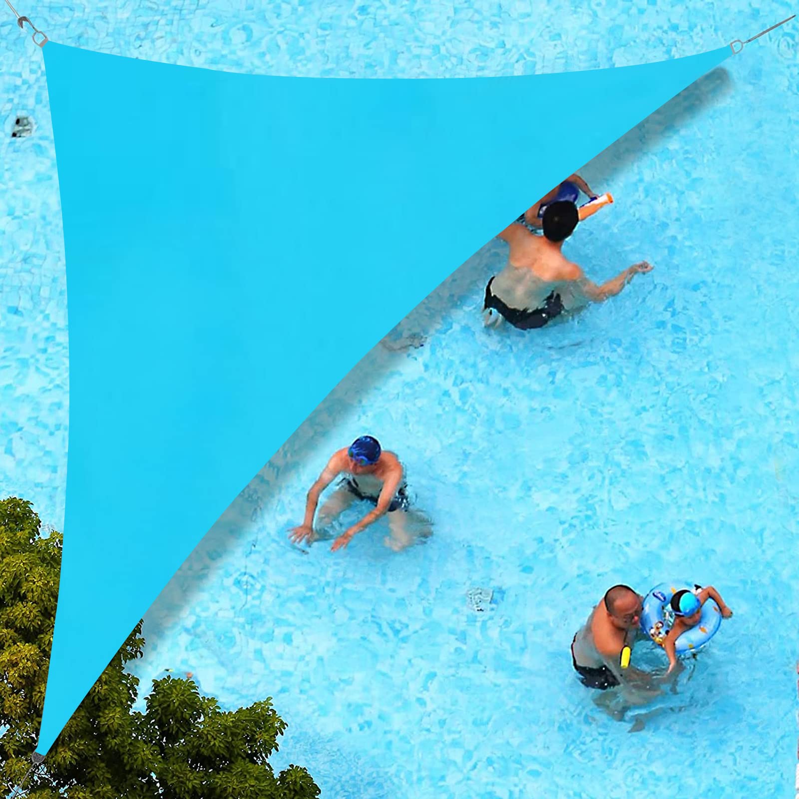 Sunlax Custom Size 10'X18'X20.6' Turquoise Blue Sun Shade Sail Right Triangle Uv Block Sunshade For Backyard Yard Deck Patio Gar