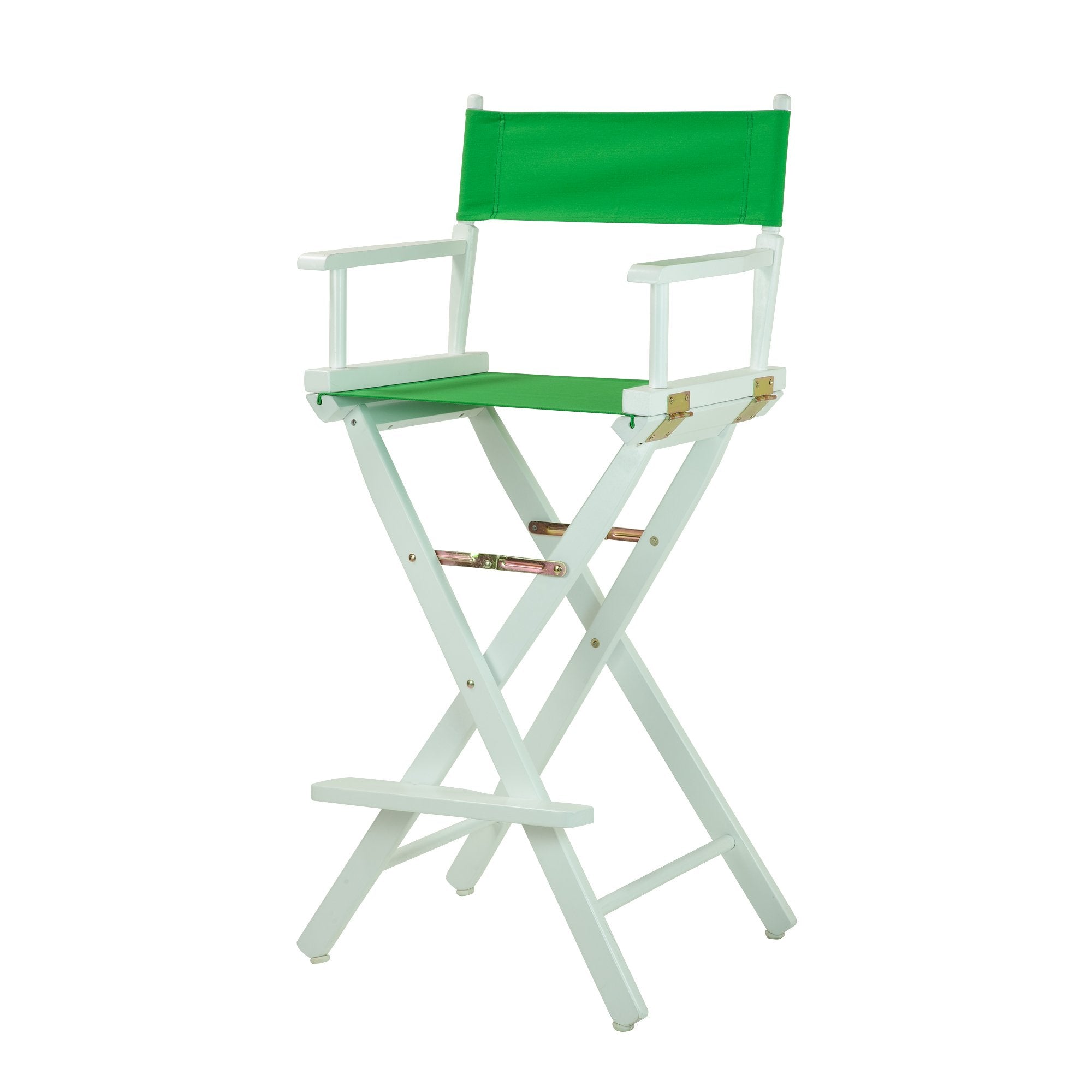 Casual Home Directors Chair ,White Frame/Green Canvas,30 - Bar Height