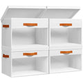 Homsorout Large Storage Bins with Lids - 4 Pack Foldable Decorative Organizers with Clear Windows & Handles, Cube Storage Organi
