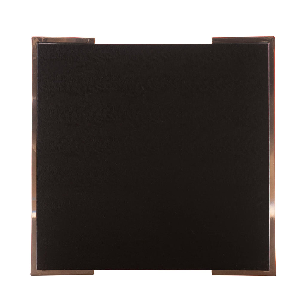 SEI Furniture Barcia Side Table, Standard, Black, Champagne
