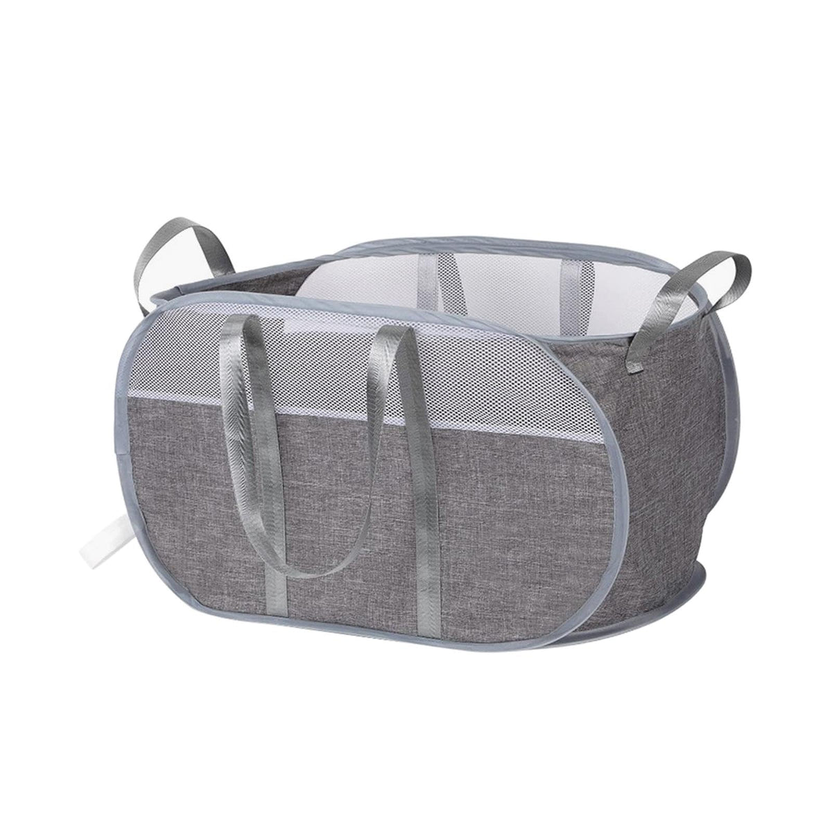 TRENDIVIBE with Carry Handles Breathable Laundry Hamper for Laundry Room Bathroom Socks Gray
