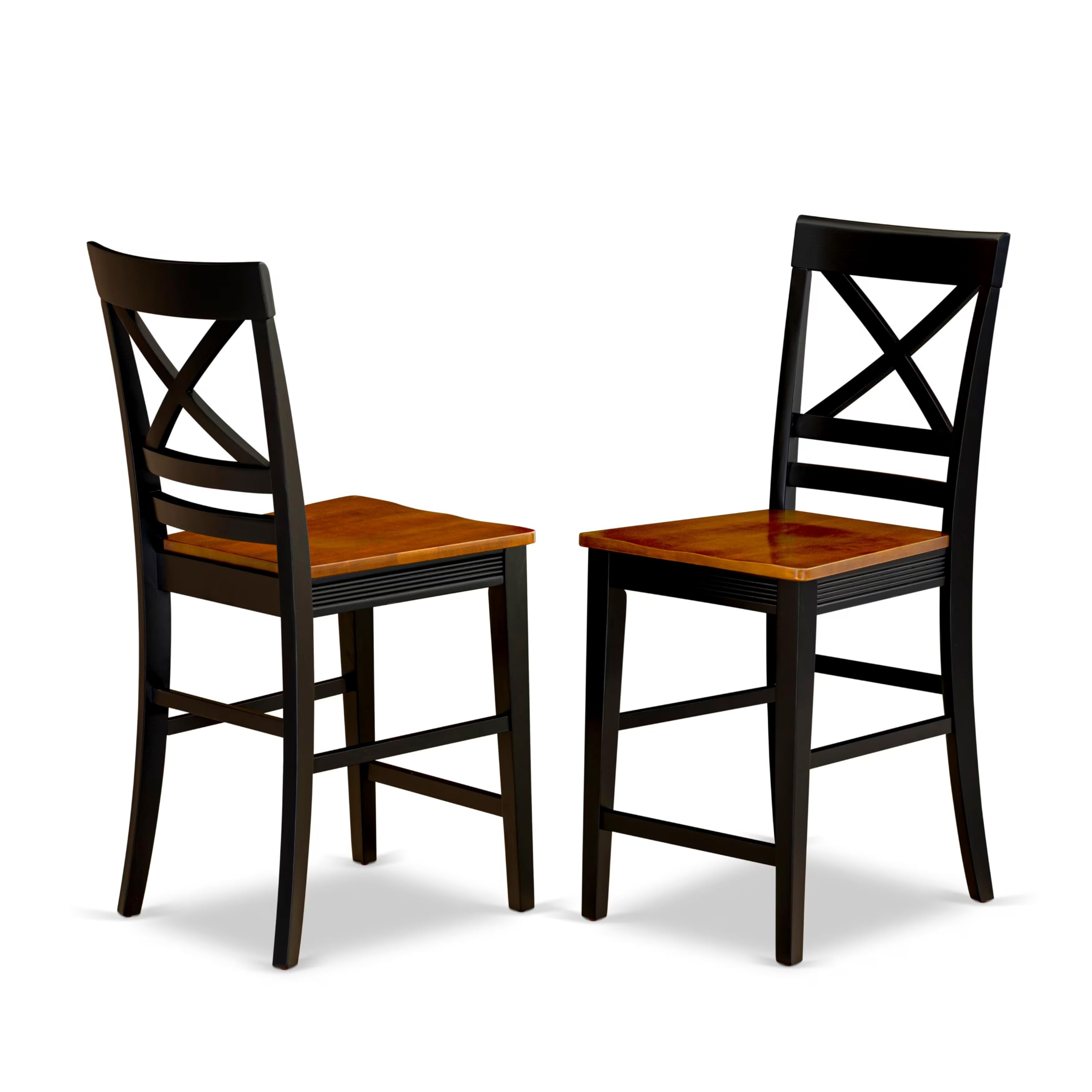 East West Furniture AVQU7-BCH-W 7 Piece Dining Table Set Consist of an Oval Dining Room Table with Butterfly Leaf and 6 Wood Seat Chairs, 42x60 Inch, Black & Cherry