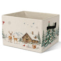 FSTCSV Winter Woodland Animal Storage Bin, Xmas Tree Collapsible Storage