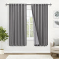 Xwzo Total Blackout Curtains 63 Inches Long - Rod Pocket/Back Tab Double Layer Full Room Darkening & Energy Saving Window Panels