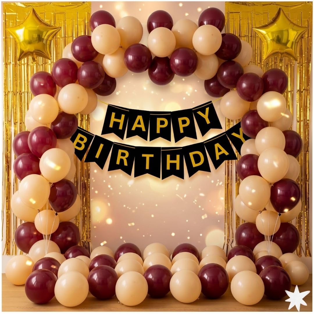 KIDZILO 40 Pcs Birthday Decoration Kit with Banner & Balloons (Set 12)