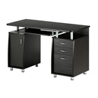 Techni Mobili 47.25" Ergonomic Computer Drawers & File Cabinet for Home Office Storage, Espresso Writing Desk, ONE Size