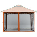 MASTERCANOPY Patio Gazebo Mosquito Netting Screen Walls (10x12, Rust Red)