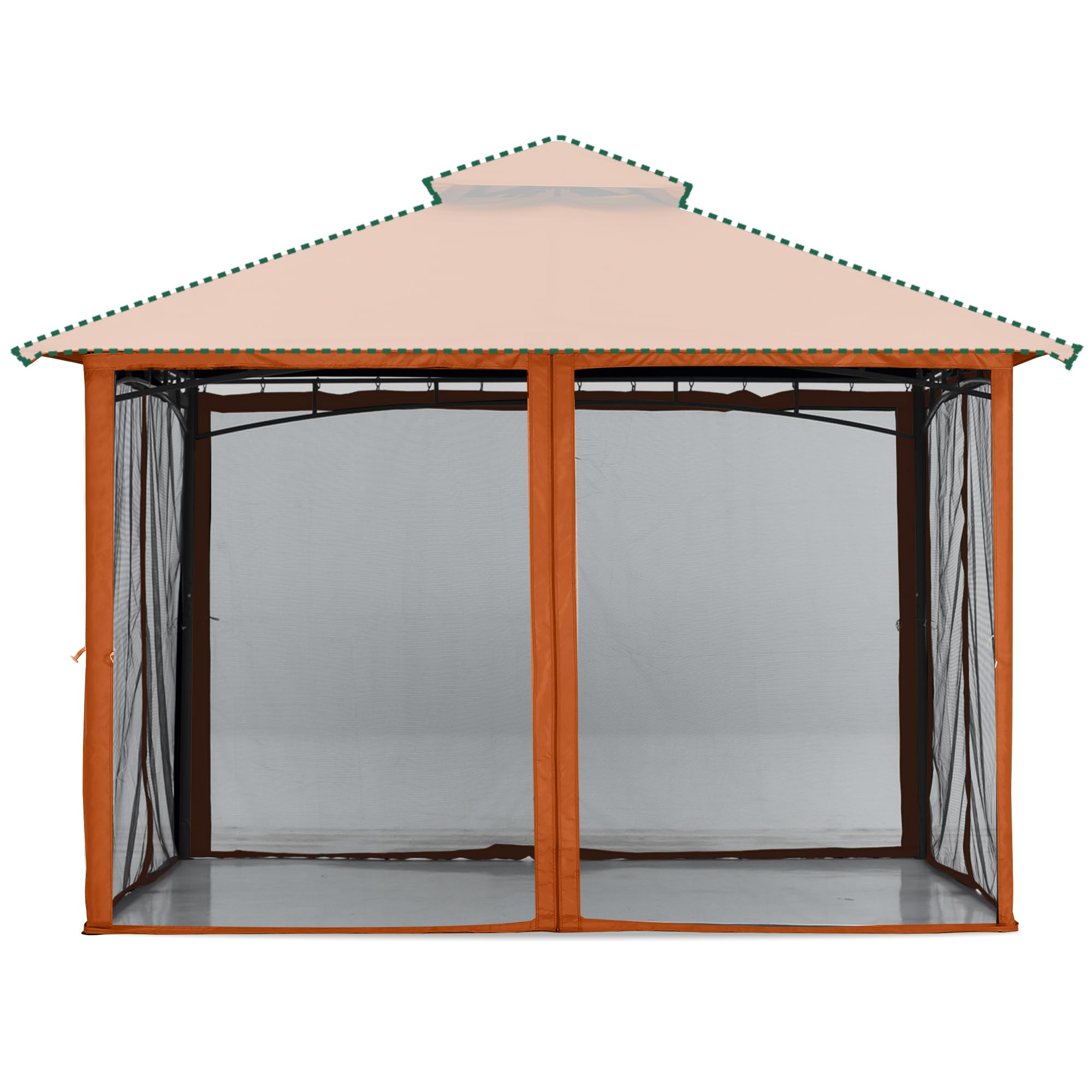 MASTERCANOPY Patio Gazebo Mosquito Netting Screen Walls (10x12, Rust Red)