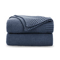 Cozecube Blue Throw Blanket For Bed, Soft Cozy Cable Knit Throw Blanket For Twin Bed, Lightweight Warm Decorative Farmhouse Chri