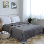 Sochow Flannel Fleece Blanket Queen Size, All Season Lightweight Super Soft Cozy Blanket For Bed Or Couch, Grey, 90X90 Inches