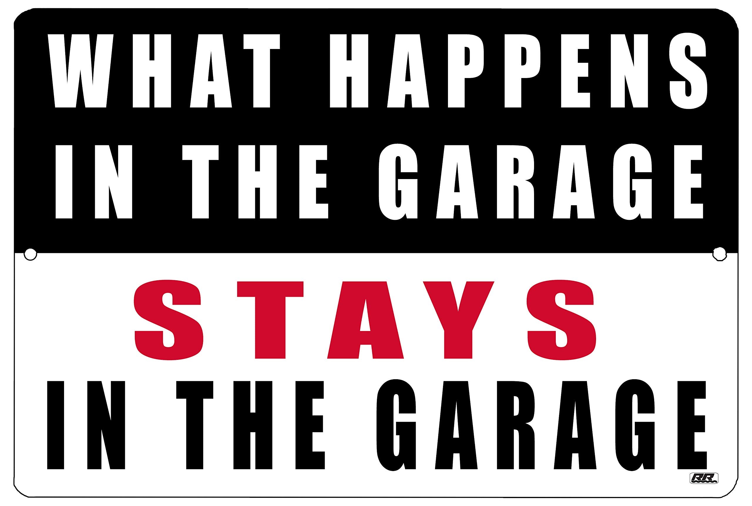 Funny Mechanic Metal Tin Sign Wall Decor Man Cave Bar What Happens In The Garage
