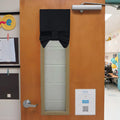 Nicetown Lockdown Shade For Classroom Door, French Privacy Door Curtains For Door Window, Short Door Blinds, Thermal Insulated Tie Up Shade Window Covering For Bedroom, Black, W8 X L36, 1 Panel
