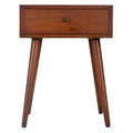 Decor Therapy Mid Century 1Drawer Wood Side Table, Light Walnut