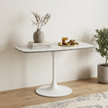 47 White Ceramic Faux Marble Glass And Steel Pedestal Console Table
