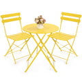 Kromax Outdoor Patio Bistro Set, Bistro Table And Chairs Set Of 2, Folding Bistro Table And Chairs Set, 3 Piece Folding Patio Furniture Set, Space Saving, Yellow