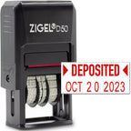Zigel D50 Date Stamp With Your Custom Text - Self Inking Date Stamp - Red