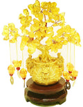 Feng Shui Yellow Crystal Tree/Yellow Crystal Money Tree and Yellow Crystal Tree, Faucet Crystal Tree/Chinese Dragon Fortune Crys