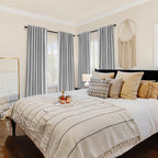 Miulee 100% Blackout Curtains 96 Inches Long Linen Curtains & Drapes For Bedroom Back Tab Living Room Darkening Full Black Out Window Curtain Panels Rod Pocket, Light Grey, 2 Panels Set