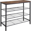 HQXING 4-Tier Shoe Rack Organizer, Metal Mesh Shoe Storage Shelf, for Entryway, Hallway, Closet, Dorm Room, Industrial, Rustic B
