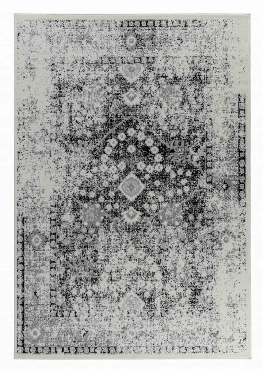 HomeRoots 506632 7 x 10 ft. Black Oriental Rectangle Area Rug