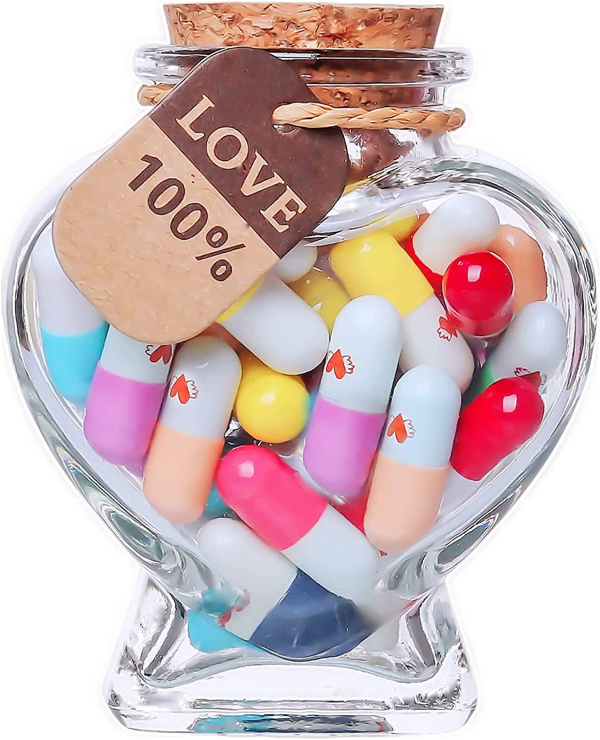 KBFUSHI Capsule Letters Message in a Bottle - Love Letter for Valentines Day, Birthday - Lovely Notes Couples Gifts for Him Her