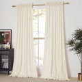 Nicetown Ivory White Velvet Curtains 144' Length For Bedroom Living Room, Room Darkening Velvet Curtains Thermal Insulated, Lux
