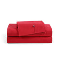 Tommy Hilfiger - Sheet Set, Cotton Percale Bedding with Matching Pillowcases, Crisp & Cool, Solid Home Essentials (Red, King)