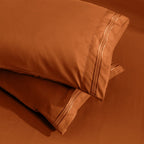 Aormenzy Microfiber Pillow Cases - Standard Size Set Of 2-1800 Thread Count Ultra Soft Rust Pillowcases - Wrinkle Resistant Pill